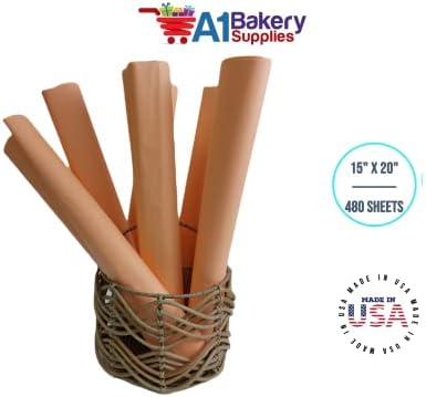 Gift Wrapping Tissue Paper 15X20 480 Pack by A1 Bakery Supplies (Peach) - Image 5