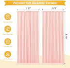10ftx10ft Light Pink Backdrop Curtains for Baby Shower Wrinkle Free Pink Photo Curtains Soft Fabric Drapes Back Drop Cloth for Wedding Girls Birthday Parties Photography Background 5x10ft, 2 Panels - Image 5