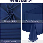 4 Pack Square Table Cloth 85x85 Inch Navy Blue Tablecloth Machine Washable Fabric Polyester Table Cover for Dining, Buffet Parties, Picnic, Events, Weddings and Restaurants（Navy Blue） - Image 4