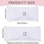 Spandex White Chair Sashes Bows 50 PCS Stretch Chair Cover Band - Image 2