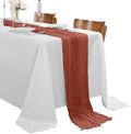 30 Pack Terracotta Cheesecloth Table Runner 9FT Rustic Sheer Table Runners 17x108 Inch Gauze Boho Runner for Wedding Bridal Baby Shower Birthday Party Table Decorations by Cupuamon
