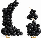 Balloon Arch Stand Kit Set with 145PCS Different Sizes Black Balloons – Metal Wedding Backdrop Frame with 8 Water Bags, Gold Semi-Open Arch for Birthday, Party Decorations Indoor Outdoor. by JOWINER