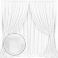 White Backdrop Curtain for Wedding Decor Holiday Party 6 Panels, 5ft x 10ft by MYSKYHOME
