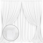 White Backdrop Curtain for Wedding Decor Holiday Party 6 Panels, 5ft x 10ft by MYSKYHOME