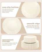 YOUBET 100PCS Ivory Scalloped Plastic Plates for Wedding Party - Image 6