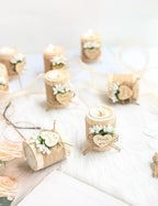 50 Piece Wooden Tealight Candle Holder Set for Wedding Party Guest Favors, Engagement Gift, Guest Return Favors, Bridal Shower Favors for Guests, Baby Shower Guest Favors.(Light Brown) - Image 7