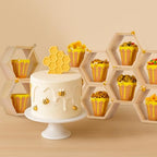 Cinnvoice 12 Set Ceramic Mini Honey Bee Pots with Honeycomb Stand Dippers Bee Charms Cupcake Planter Hexagon Display Holder Honey Party Favors for Baby Shower Guests Wedding Birthday Party Decor - Image 6