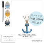 Anchor Fingerprint Poster with Ink Pads and Pen for Nautical Baby Shower, Anchor Themed Baby Shower Thumbprint Guestbook Alternative, Sea Theme Nursery Decor (Navy Blue, 11x14 Inches) - Image 3