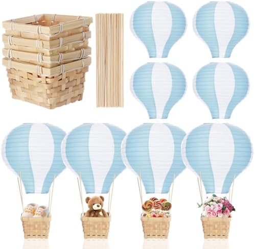 Meooeck 4 Sets Blue Hot Air Balloon Table Centerpieces Decor by Meooeck
