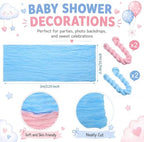 Gilprop 4 Pcs Cheesecloth Table Runner 35" x 120", Pink and Blue - Image 2