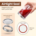 Accguan 16oz Glass Mason Jars With Lids,12Pcs Canning Jar with Lid and Band - Image 3