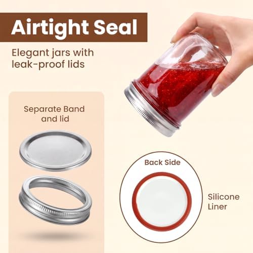 Accguan 16oz Glass Mason Jars With Lids,12Pcs Canning Jar with Lid and Band - Image 3