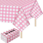 Mindsoft 20 Pack Pink Gingham Tablecloth Baby Shower Bridal Birthday Party by Mindsoft