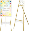 CHOEZON 43" Gold Easel Stand for Sign, Display Easel with 6 Adjustable Height Levels, Metal Art Easel, Poster Stand for Painting, Wedding Welcome Signs Holder, Gold and White TCJ26JW by Choezon