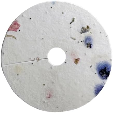 Of The Earth Handmade Paper - Wildflower Seed Paper Wine Glass Tag - 3" Diameter - Set of 36 - Choose Your Paper (56s Pink & Purple Petal) by OfTheEarth