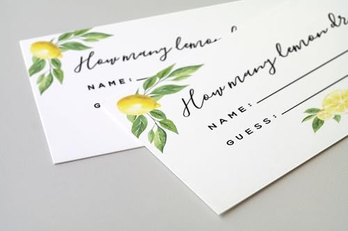 Your Main Event Prints Guess How Many Lemon Drops Game - Perfect for Baby Showers, Weddings, Bridal Showers, Birthdays, and More - Includes 1 Self-Standing Sign and 50 Guessing Cards (Pack of 2) - Image 6
