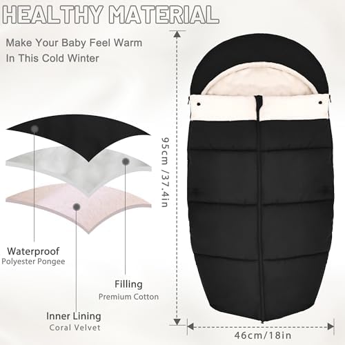Winter Bunting Bags Universal, Baby Stoller Sleep Bag, Toddler Footmuff - Image 5