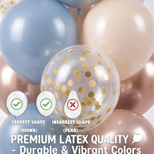 HIINS Balloon Column Kit Set of 2 with Dusty Pastel Blue Gold Balloon Base&Pole,Balloon Tower Backdrop Decoration for Wedding, Baby Shower, Birthday Party, Bridal Engagement - Image 4