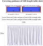 Ruffle Table Skirt for Teacher Desk Classroom Wedding Birthday, White, 14ft - Image 4