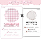 350 PCS Pink Gingham Disposable Dinnerware Set, Decagonal Paper Plates 7 & 9 Inch, Napkins, Cups & Cutlery, Checkered Party Supplies for Baby Shower Birthday Bridal Shower Picnic - Image 4