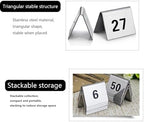 Table Numbers for Wedding Reception Double Sided, Stainless Steel Frosted Digital Cards Holders20 Pack Numbered Tent Frame for Restaurant Baby Shower Banquets, Silver,Numbers 21 to 40 - Image 4