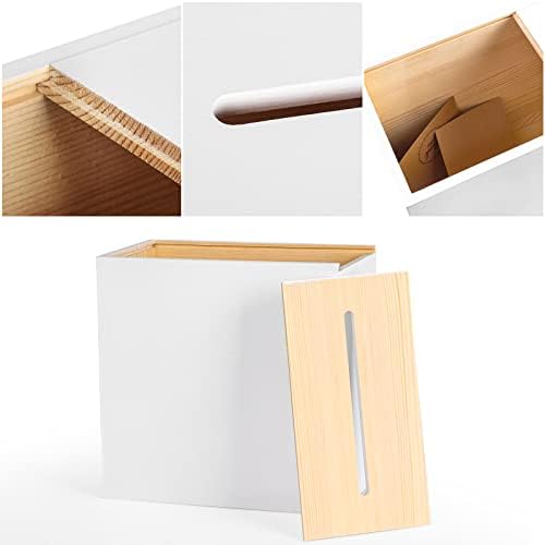 Fowecelt White Wooden Wedding Card Box, Large DIY Card Gift Box for Wedding Reception, Graduation Party, Bridal Shower, Keepsake Party Favor, Cosmetic Home Decor (10 x10 x 5.5 Inch) - Image 4