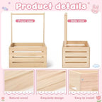 Novabright Wooden Baby Shower Crate Closet with Handle, Swing, Wood - Image 3