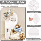Metal Arch Stand and Cover Set,1 White Spandex Fitted Backdrop with 1 Gold Wedding Arched Stand Frame for Parties Birthday Baby Shower Bridal Banquet Decoration (7.2FT) - Image 6