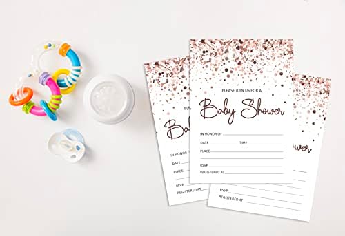 Pack of 30, Boy/Girl Baby Shower Party Collection, Baby Shower Invitation Cards, Fill in the Blank Invites WIth Envelopes, Confetti Theme Party Supplies - Image 4