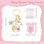 24 Sets Baby Shower Favors for Cute starfish shells Keychain with White Organza Bags, and Thank You Tags for Gender reveal ideas Party Supplies(24set) - Image 3