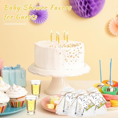 Pickmesh 25 Sets Honey Bee Baby Shower Shot Glasses for Guests Include Little Honey Is on The Way Acrylic Shot Glasses Bee Cards Bags for Gender Reveal Summer Party Favors Supplies - Image 6