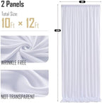 gogoparti 10x12ft White Backdrop Curtain for Wedding Parties, 2 Panels (5x12 ft Each) Wrinkle-Free Dackdrop Curtains, Silky Draping Fabric for Birthday Party, Baby Shower, Photo Background - Image 6