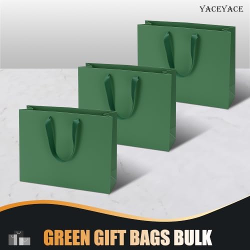 YACEYACE Green Gift Bags Bulk, 20 Pack Green Gift Bags with Handles - Image 6