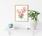 TwoDays Flower Bouquet Handprint Art Craft DIY Kit, Unique Gifts for Mom From Daughter or Son for Mother's Day Birthday Christmas, Gift for Grandma.(12" X 16", With Wood Frame) - Image 5