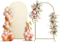 Arch Backdrop Stand and Cover Set, Metal Balloon Arch Backdrop 7.2ft, Gold Arched Stand Frame for Wedding, Parties,Birthday, Backdrop Decorations (Beige,7.2ft) by Holldoor