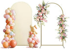 Arch Backdrop Stand and Cover Set, Metal Balloon Arch Backdrop 7.2ft, Gold Arched Stand Frame for Wedding, Parties,Birthday, Backdrop Decorations (Beige,7.2ft) by Holldoor