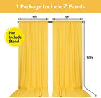 Yellow Backdrop Curtain for Parties, Photography Backdrop Drape, 5ft x 10ft - Image 3