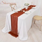 Showgeous 16 Pack Terracotta Cheesecloth Table Runner 17 x 108 Inch - Image 6