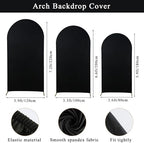 Gawicpy Wedding Arch Backdrop Stand Set Metal Arch Backdrop Stand with Wedding Arch Cover, Wedding Balloon Arch Backdrop Stand for Birthday, Baby Shower, Anniversary (Black, 5.9FT+6.6FT+7.2FT) - Image 2