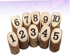 Rustic Decor Mini Wooden Stumps 10Pcs Number Printed Table - Image 7