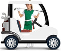 3.94 Ft White Golf Cart Corrugated Plastic Standee Photo Prop by WelcometoLawnIdyll