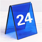 Acrylic Table Numbers, Tent Style Table Signs, Set of 6 Colorful Panel Desk Signs, Best for Rustic Receptions, Banquets Cafés Restaurants Hotel(Blue 19 24) by Unknown