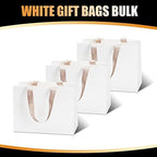 40Pcs Small White Paper Gift Bags with Ribbon - Bulk Kraft Paper Bags with Handles for Weddings, Parties - Image 6