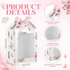 Eaasty 24 Pcs Pink Floral Gift Boxes with Window 9.8 x 7 x 5.1 Inch - Image 2