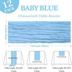 12 Pack 23 x 120 Inch Baby Blue Table Runner 10Ft Cheesecloth - Image 2