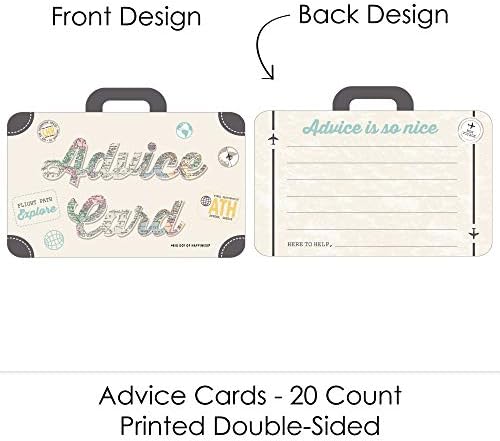 Big Dot of Happiness World Awaits - Suitcase Wish Card Travel Themed Graduation Party, Baby or Bridal Shower Activities - Shaped Advice Cards Game - Set of 20 (Pack of 2) - Image 3