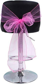 Set of 100 Organza Sheer Fushcia Chair Sashes Bows Ties 7x108 Inches for Wedding Party Event Banquet Restaurant Christmas Decoration (Hot Pink) - Image 3