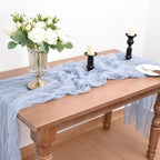 Blue Cheesecloth Table Runner Fall Wedding Birthday Party Home Decor 6 Pack - Image 4