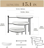 MALACASA Round 3 Tier Serving Tray, 10 Inch White Porcelain Dessert Stand - Image 2