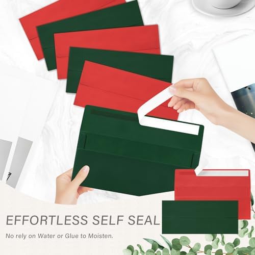 200 Pack #10 Christmas Red Green Envelopes Letter Size Business Envelopes - Image 5